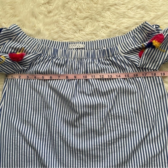 Tanya Taylor x Revolve Top Michele Striped Off-the-Shoulder Embroidered 8 - Picture 10 of 12